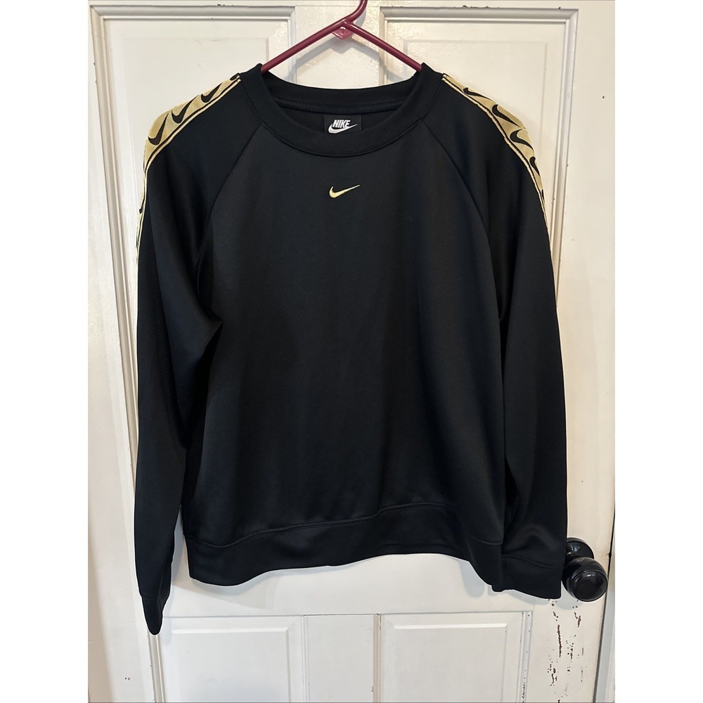 Nike Sportswear Womens Logo Tape Crew‎ Sweatshirt Pullover BV3443-011 Size Small